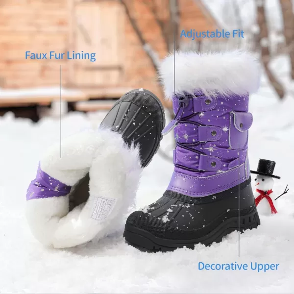 imageDREAM PAIRS Boys Girls Insulated Waterproof Snow BootsPurple