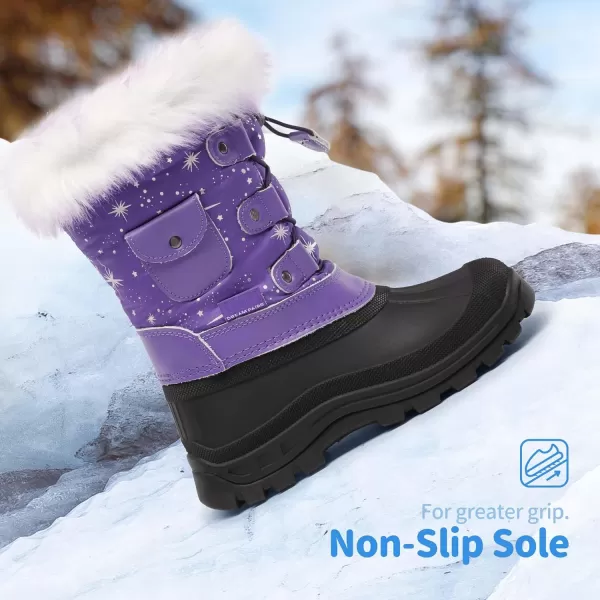 imageDREAM PAIRS Boys Girls Insulated Waterproof Snow BootsPurple