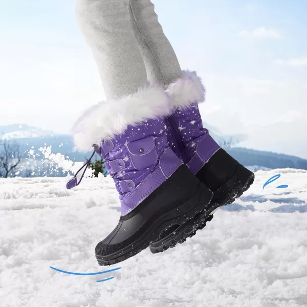imageDREAM PAIRS Boys Girls Insulated Waterproof Snow BootsPurple