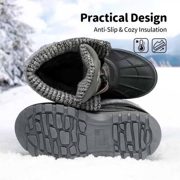 imageDREAM PAIRS Boys Girls Insulated Waterproof Winter Snow BootsBlack Grey