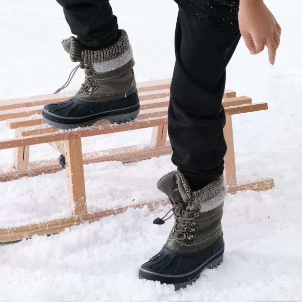 imageDREAM PAIRS Boys Girls Insulated Waterproof Winter Snow BootsBlack Grey