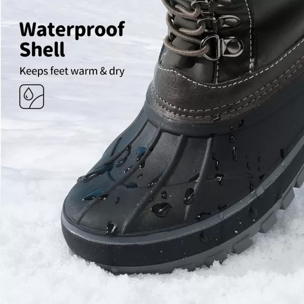 imageDREAM PAIRS Boys Girls Insulated Waterproof Winter Snow BootsBlack Grey