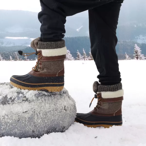 imageDREAM PAIRS Boys Girls Insulated Waterproof Winter Snow BootsBrown