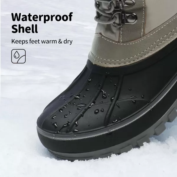 imageDREAM PAIRS Boys Girls Insulated Waterproof Winter Snow BootsLight Grey