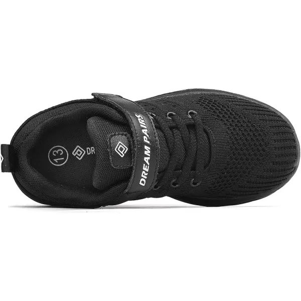 imageDREAM PAIRS Boys Girls Lightweight Tennis Running Shoes Athletic SneakersBlack Monochrome
