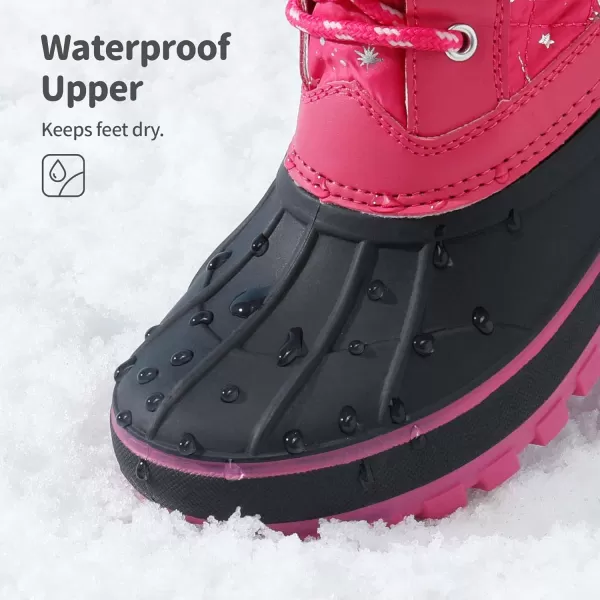 imageDREAM PAIRS Boys Girls Mid Calf Winter Snow Boots ToddlerLittle KidBig KidFuchsia
