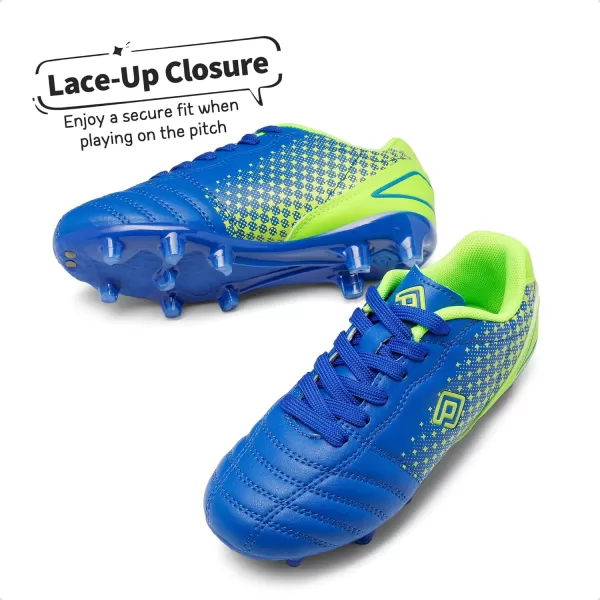 imageDREAM PAIRS Boys Girls Outdoor Football Shoes Soccer CleatsRoyalBlueNeonGreen