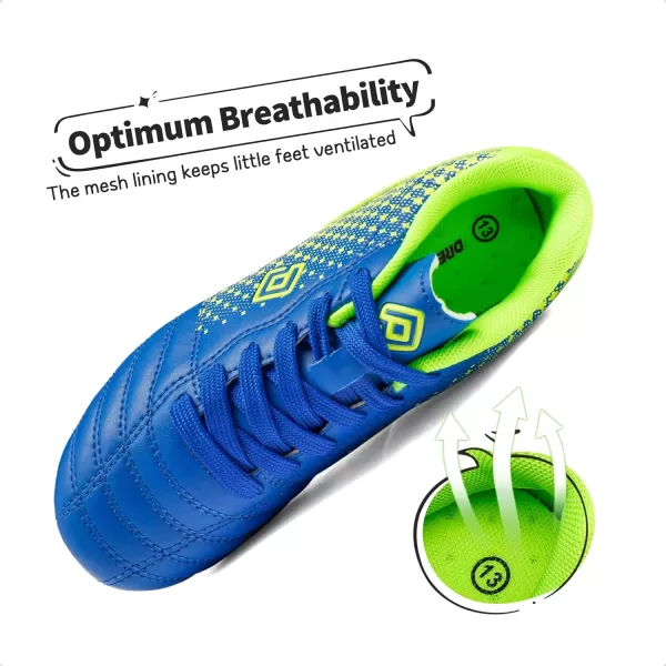 imageDREAM PAIRS Boys Girls Outdoor Football Shoes Soccer CleatsRoyalBlueNeonGreen