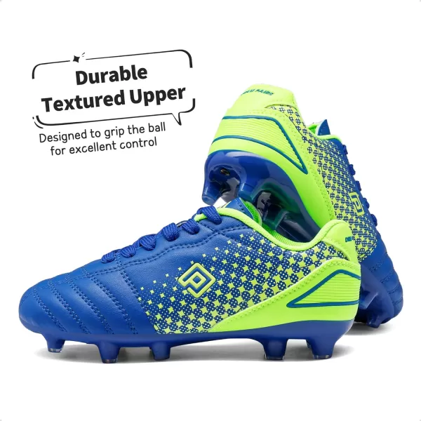 imageDREAM PAIRS Boys Girls Outdoor Football Shoes Soccer CleatsRoyalBlueNeonGreen