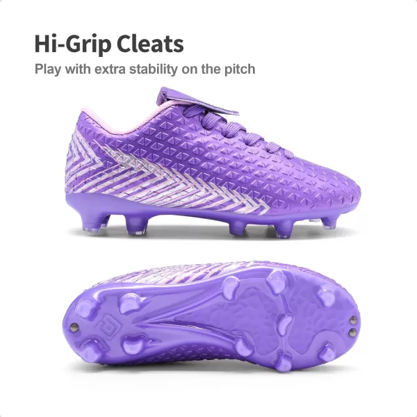 imageDREAM PAIRS Boys Girls Outdoor Soccer Cleats Football ShoesLightPurplePink