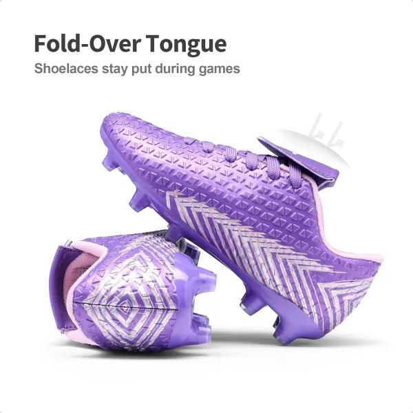imageDREAM PAIRS Boys Girls Outdoor Soccer Cleats Football ShoesLightPurplePink