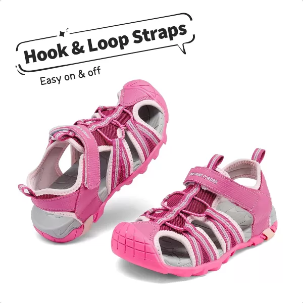 imageDREAM PAIRS Boys Girls Outdoor Summer SandalsFuchsia Shell Pink