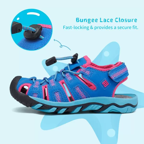 imageDREAM PAIRS Boys Girls Outdoor Summer SandalsNavy Fuchsia Mint