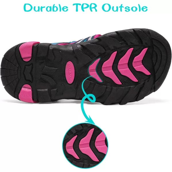 imageDREAM PAIRS Boys Girls Outdoor Summer SandalsNavy Fuchsia Mint