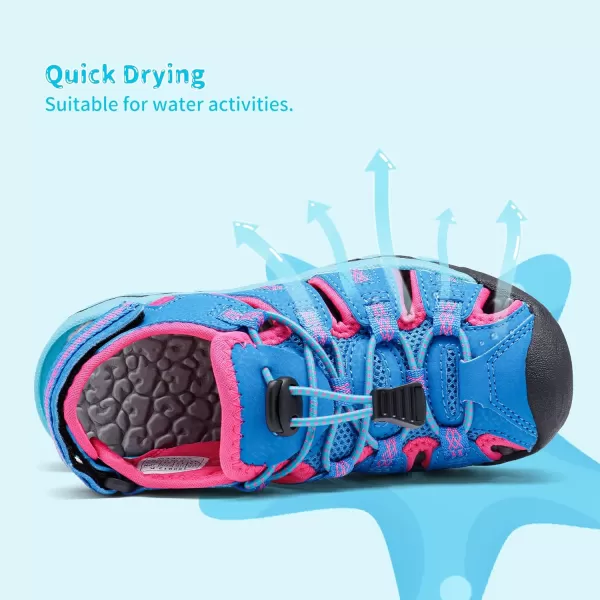 imageDREAM PAIRS Boys Girls Outdoor Summer SandalsNavy Fuchsia Mint