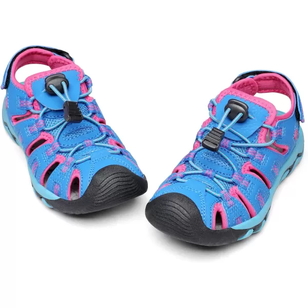 imageDREAM PAIRS Boys Girls Outdoor Summer SandalsNavy Fuchsia Mint