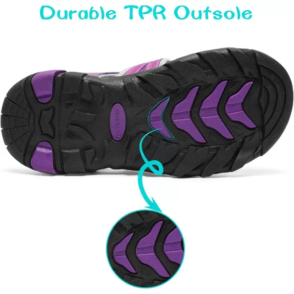 imageDREAM PAIRS Boys Girls Outdoor Summer SandalsPurple Fuchsia Light Grey
