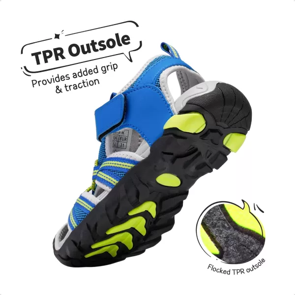 imageDREAM PAIRS Boys Girls Outdoor Summer SandalsRoyal Neon Green Light Grey