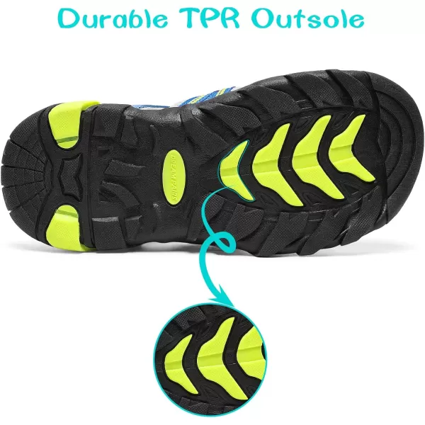 imageDREAM PAIRS Boys Girls Outdoor Summer SandalsRoyal Neon Green Light Grey