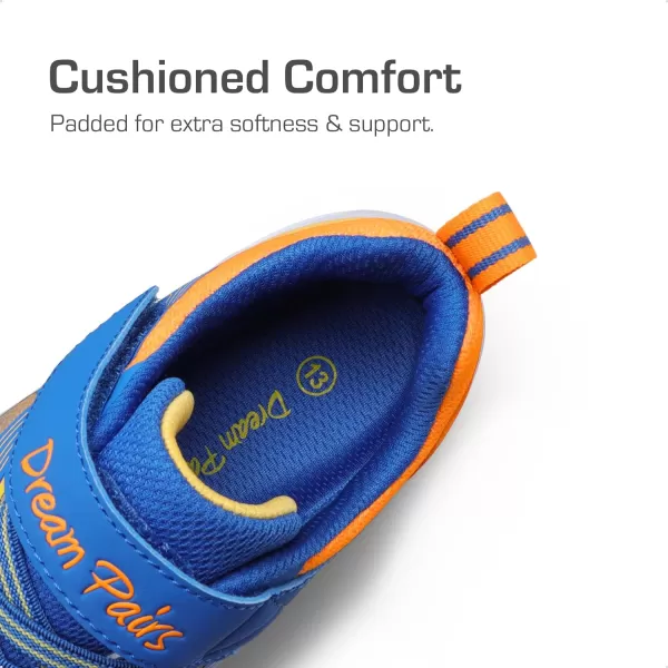 imageDREAM PAIRS Boys Girls Running Shoes Kids Tennis Shoes Sneakers with Hook and Loop Athletic Shoes for Little KidBig KidRoyal BlueOrange