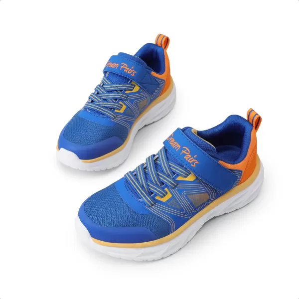 imageDREAM PAIRS Boys Girls Running Shoes Kids Tennis Shoes Sneakers with Hook and Loop Athletic Shoes for Little KidBig KidRoyal BlueOrange