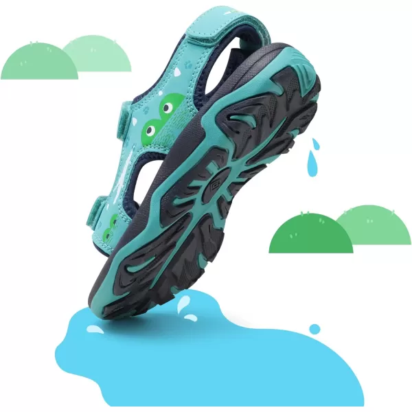 imageDREAM PAIRS Boys Girls Sandals OpenToe Summer Outdoor Sport Sandals ToddlerLittle KidBlueCrocodile