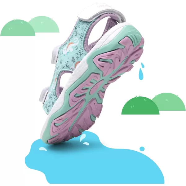 imageDREAM PAIRS Boys Girls Sandals OpenToe Summer Outdoor Sport Sandals ToddlerLittle KidBluePurpleHippocampus