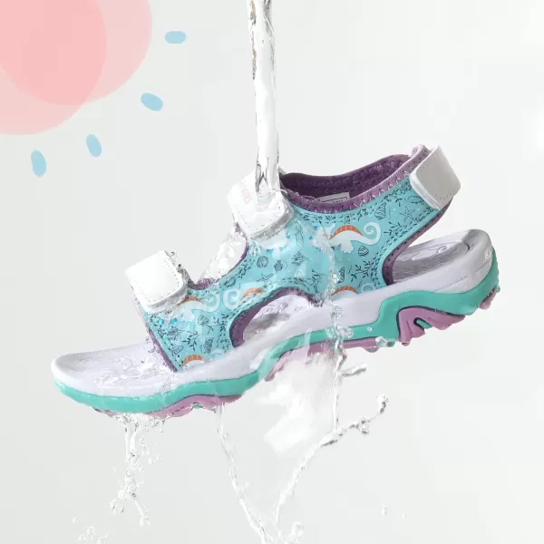 imageDREAM PAIRS Boys Girls Sandals OpenToe Summer Outdoor Sport Sandals ToddlerLittle KidBluePurpleHippocampus