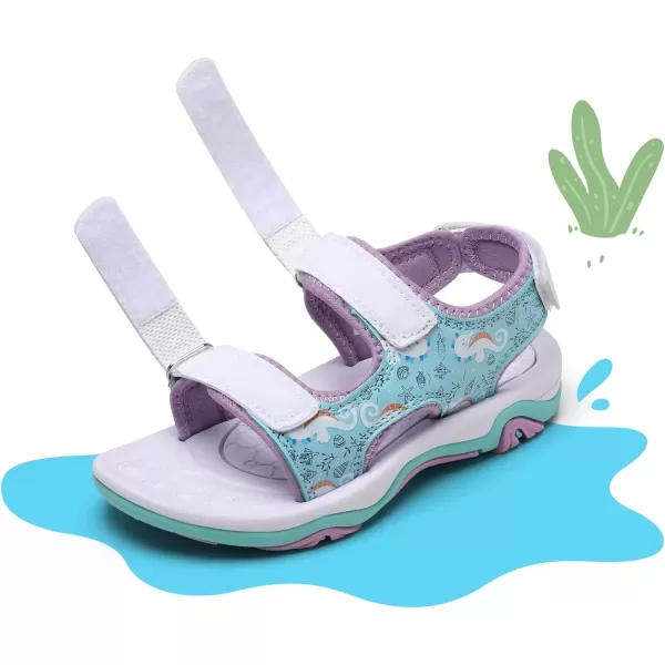 imageDREAM PAIRS Boys Girls Sandals OpenToe Summer Outdoor Sport Sandals ToddlerLittle KidBluePurpleHippocampus