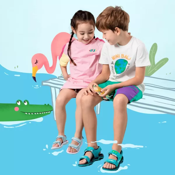 imageDREAM PAIRS Boys Girls Sandals OpenToe Summer Outdoor Sport Sandals ToddlerLittle KidPinkBlueFlamingo