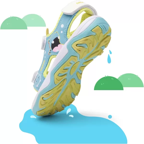 imageDREAM PAIRS Boys Girls Sandals OpenToe Summer Outdoor Sport Sandals ToddlerLittle KidWhiteBlueYellowHippo