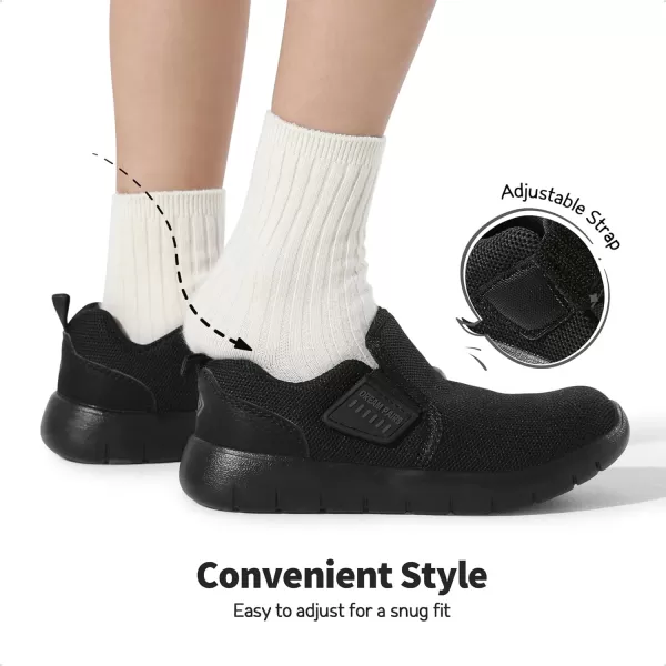 imageDREAM PAIRS Boys Girls Shoes Kids Slip on Tennis Running Athletic Sports Sneakers for Little KidBig KidBlack Monochrome