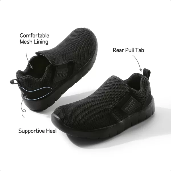 imageDREAM PAIRS Boys Girls Shoes Kids Slip on Tennis Running Athletic Sports Sneakers for Little KidBig KidBlack Monochrome