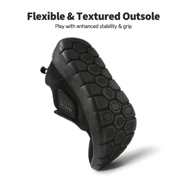 imageDREAM PAIRS Boys Girls Shoes Kids Slip on Tennis Running Athletic Sports Sneakers for Little KidBig KidBlack Monochrome
