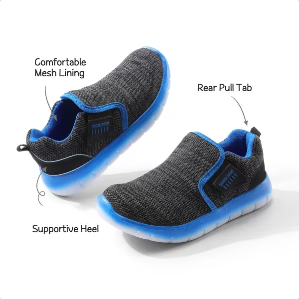 imageDREAM PAIRS Boys Girls Shoes Kids Slip on Tennis Running Athletic Sports Sneakers for Little KidBig KidBlackGreyRoyal