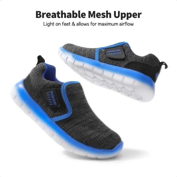 imageDREAM PAIRS Boys Girls Shoes Kids Slip on Tennis Running Athletic Sports Sneakers for Little KidBig KidBlackGreyRoyal