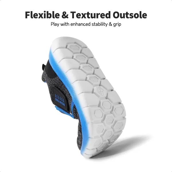 imageDREAM PAIRS Boys Girls Shoes Kids Slip on Tennis Running Athletic Sports Sneakers for Little KidBig KidBlackGreyRoyal