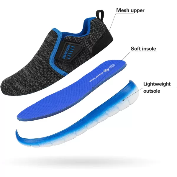 imageDREAM PAIRS Boys Girls Shoes Kids Slip on Tennis Running Athletic Sports Sneakers for Little KidBig KidBlackGreyRoyal