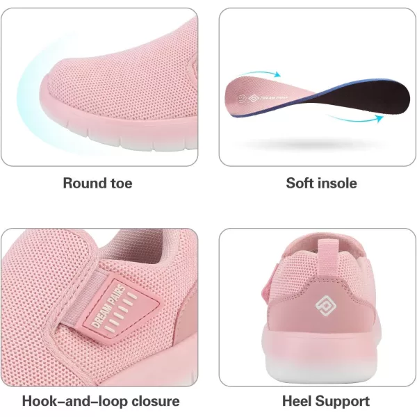 imageDREAM PAIRS Boys Girls Shoes Kids Slip on Tennis Running Athletic Sports Sneakers for Little KidBig KidPink