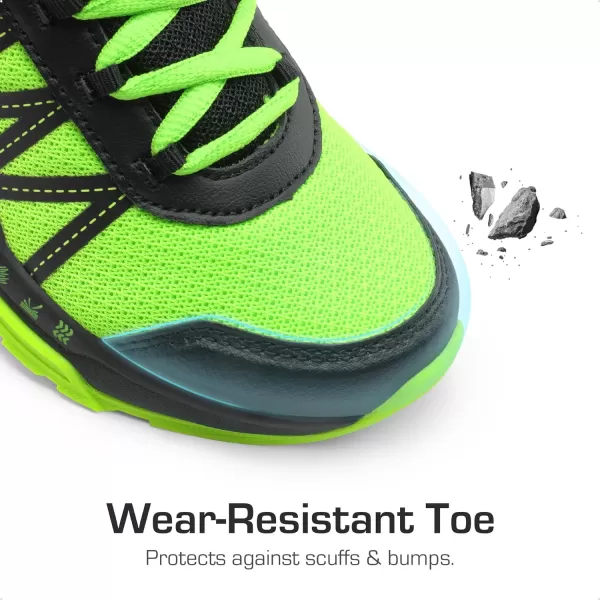 imageDREAM PAIRS Boys Girls Shoes Kids Tennis Athletic Running AntiSlip Walking Lightweight Sneakers for LittleBig KidNeon GreenBlack