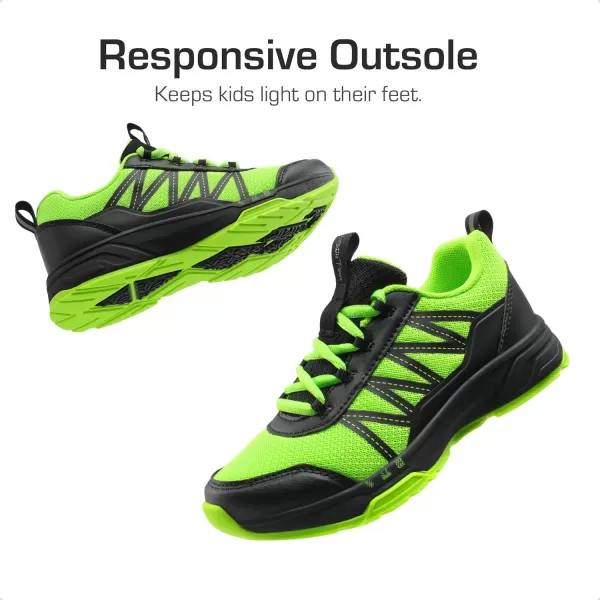 imageDREAM PAIRS Boys Girls Shoes Kids Tennis Athletic Running AntiSlip Walking Lightweight Sneakers for LittleBig KidNeon GreenBlack