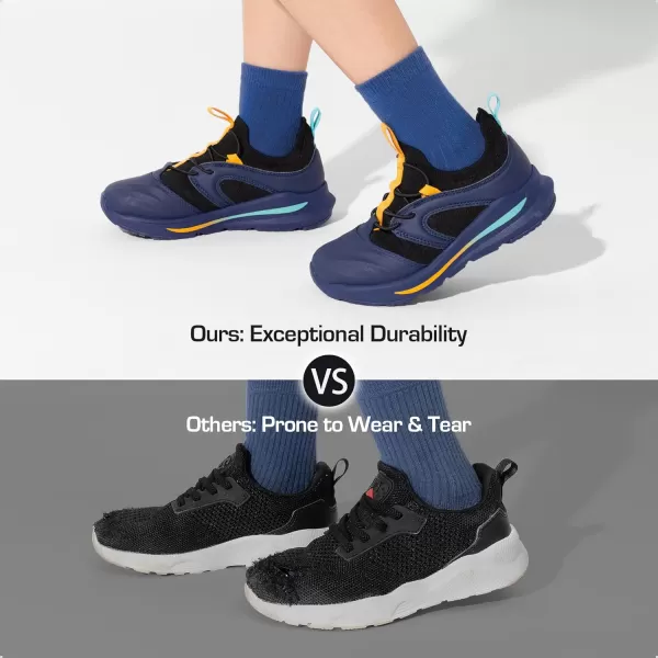 imageDREAM PAIRS Boys Girls Shoes Kids Tennis Athletic Running Walking Lightweight Slip on Sneakers Durastep Series for LittleBig KidNavy