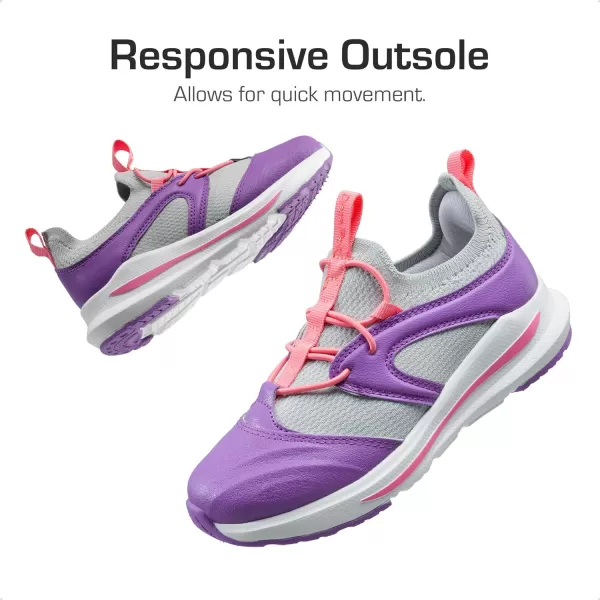 imageDREAM PAIRS Boys Girls Shoes Kids Tennis Athletic Running Walking Lightweight Slip on Sneakers Durastep Series for LittleBig KidPurplePinkLight Grey