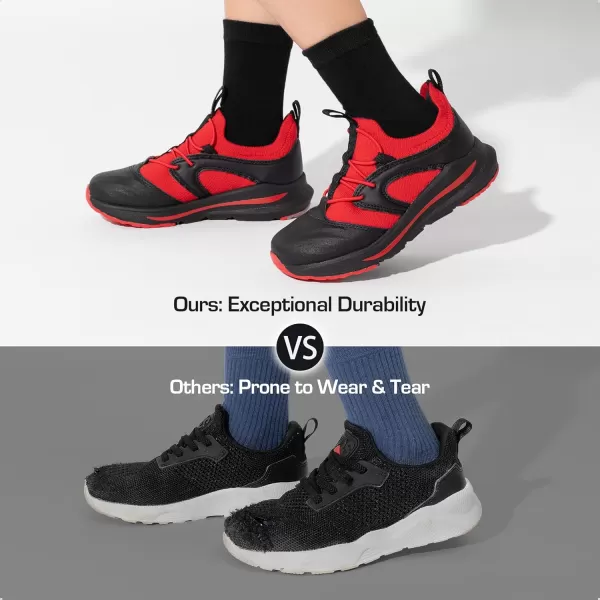 imageDREAM PAIRS Boys Girls Shoes Kids Tennis Athletic Running Walking Lightweight Slip on Sneakers for LittleBig KidRedBlack