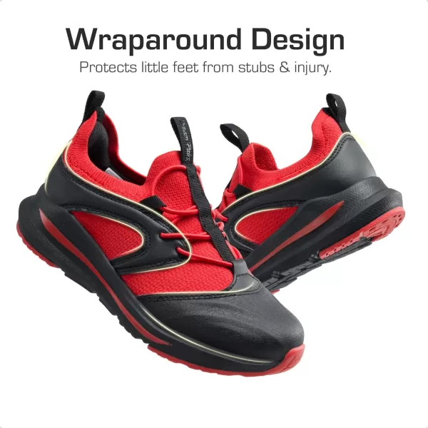 imageDREAM PAIRS Boys Girls Shoes Kids Tennis Athletic Running Walking Lightweight Slip on Sneakers for LittleBig KidRedBlack