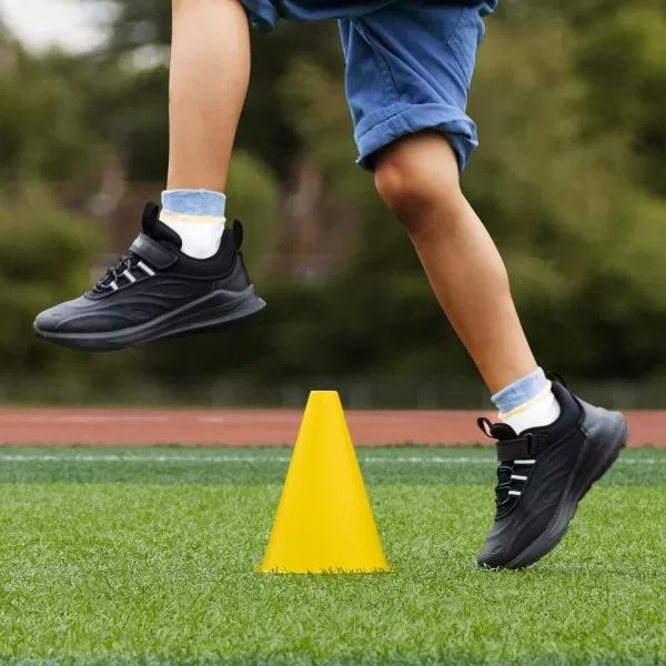 imageDREAM PAIRS Boys Girls Shoes Kids Tennis Running Athletic Protective Walking Sneakers Durastep Series for LittleBig KidAll Black