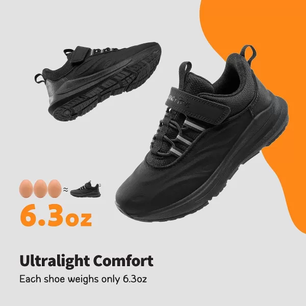 imageDREAM PAIRS Boys Girls Shoes Kids Tennis Running Athletic Protective Walking Sneakers Durastep Series for LittleBig KidAll Black