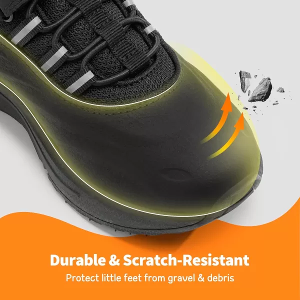imageDREAM PAIRS Boys Girls Shoes Kids Tennis Running Athletic Protective Walking Sneakers Durastep Series for LittleBig KidAll Black