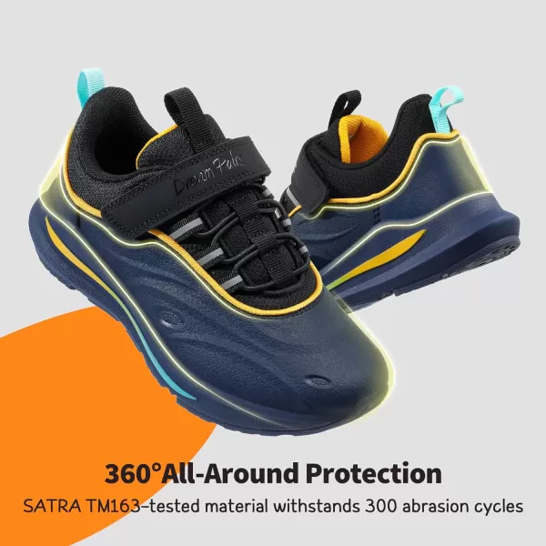 imageDREAM PAIRS Boys Girls Shoes Kids Tennis Running Athletic Protective Walking Sneakers Durastep Series for LittleBig KidDark BlueBlack
