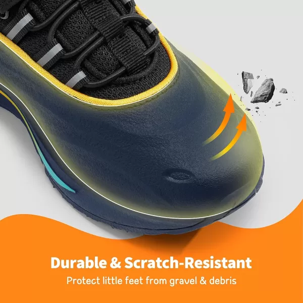 imageDREAM PAIRS Boys Girls Shoes Kids Tennis Running Athletic Protective Walking Sneakers Durastep Series for LittleBig KidDark BlueBlack